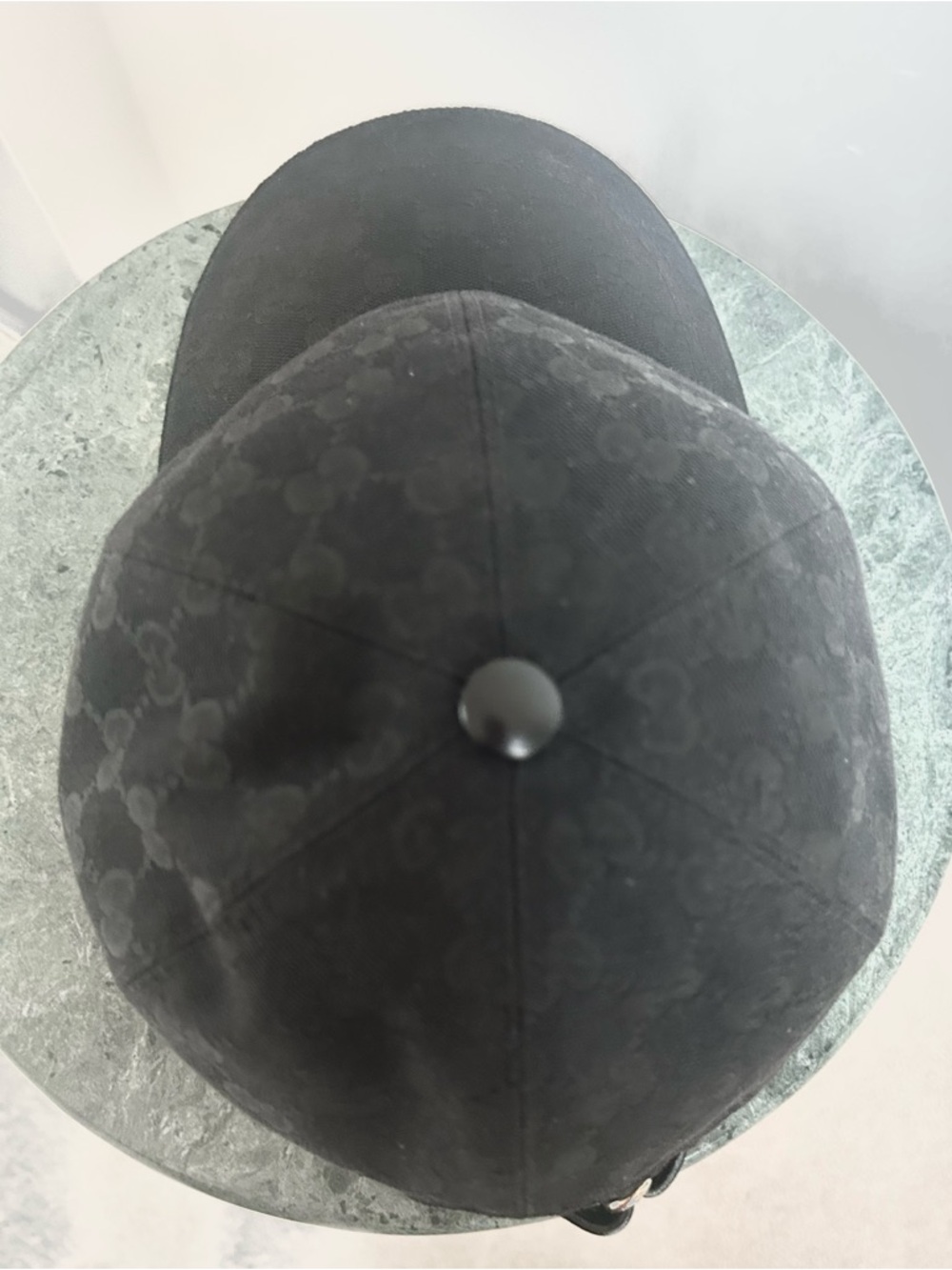 GucciGG Black Canvas Web Accent Baseball Cap with leather trim L Unisex - Picture 13 of 15